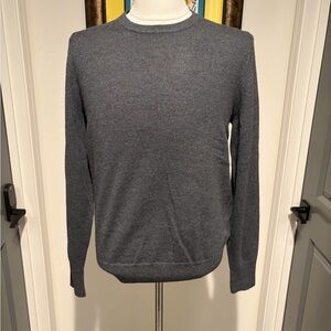 Banana Republic Men's Fine Italian Marino Wool Charcoal Crewneck Sweater